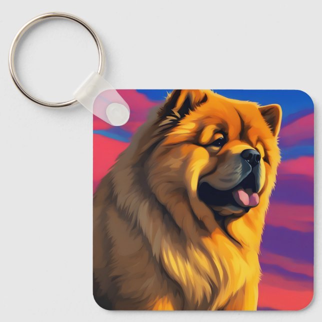 Chow Chow Painting Keychain (Front)