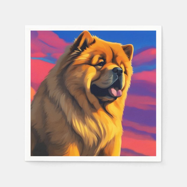 Chow Chow Painting Napkins (Front)