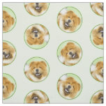 Chow Chow Painting Red Rough Cute Original Dog Art Fabric
