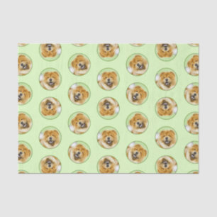 Chow Chow Painting Red Rough Cute Original Dog Art Tissue Paper