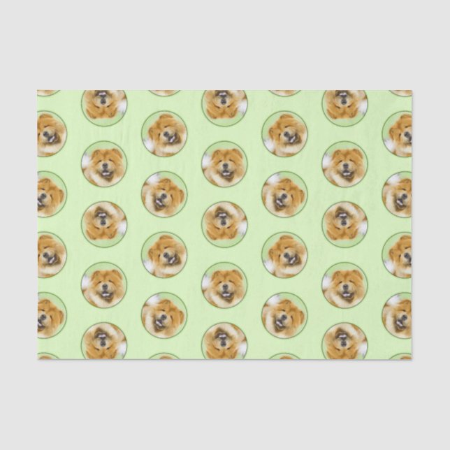 Chow Chow Painting Red Rough Cute Original Dog Art Tissue Paper (Front)