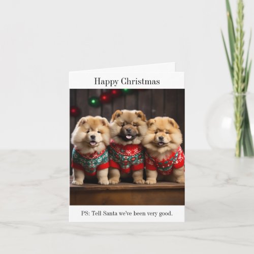 Chow Chow Puppies Christmas Card