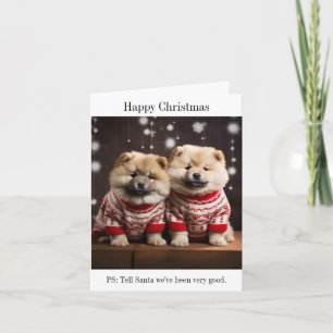 Chow Chow Puppies Christmas Card