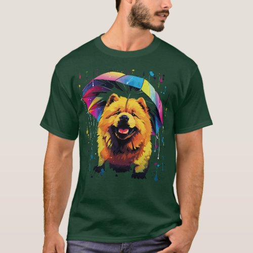 Chow Chow Rainy Day With Umbrella T_Shirt
