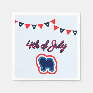 Chow Chow Red White And Blue 4th Of July Napkins