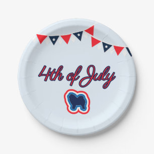 Chow Chow Red White And Blue 4th Of July Paper Plates