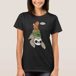 Chow Chow Riding Sloth Tortoise Dog T-Shirt
