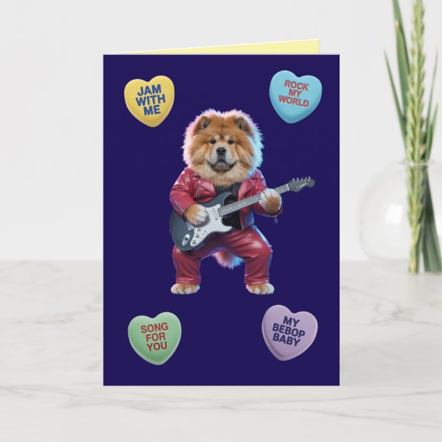 Chow Chow Rocker Valentine Card (Front)