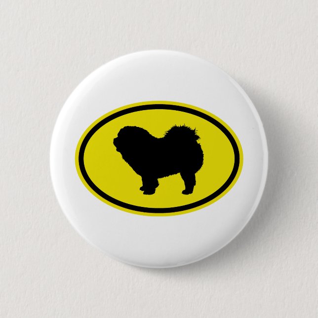 Chow Chow Rough-Coat Pinback Button (Front)