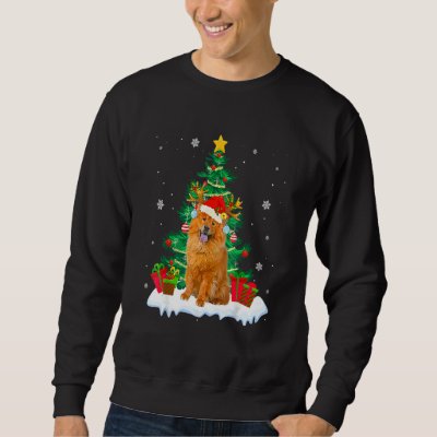 Chow Chow Santa Christmas Tree Light Pajama Dog Xm Sweatshirt
