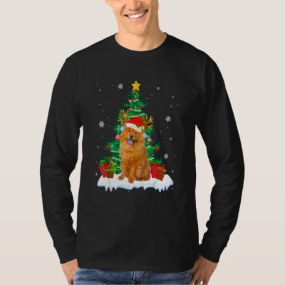 Chow Chow Santa Christmas Tree Light Pajama Dog Xm T-Shirt