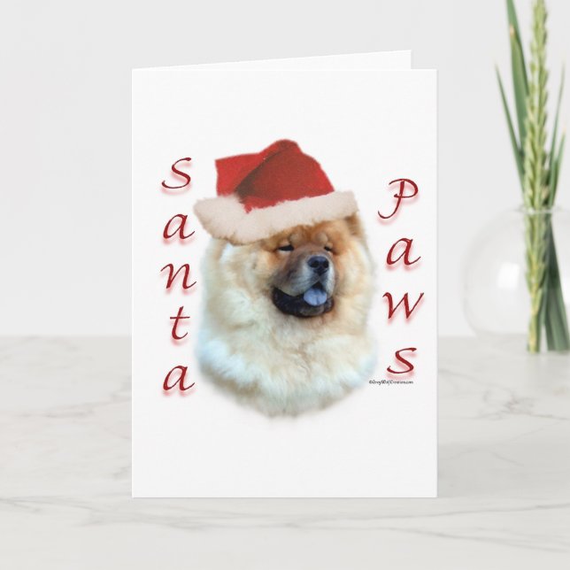 Chow Chow Santa Paws Holiday Card (Front)