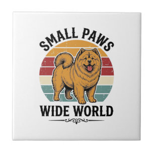 Chow Chow Shirt Small Paws Wide World Vintage Dog Ceramic Tile