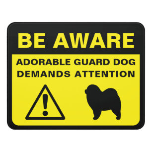 Chow Chow Silhouette Funny Guard Dog Warning Door Sign