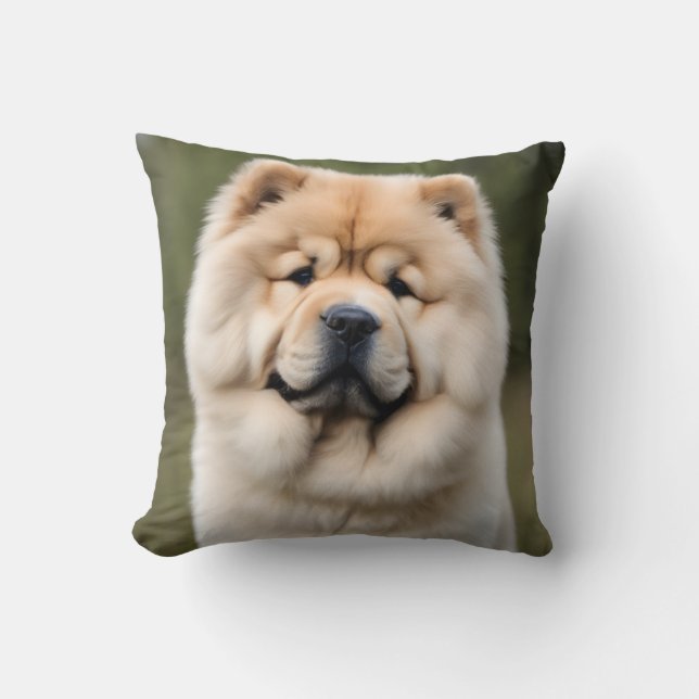 Chow Chow Throw Pillow (Front)