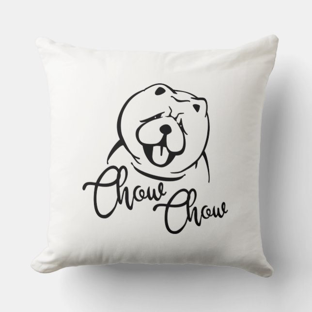 Chow-chow Throw Pillow (Front)