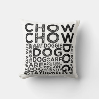 Chow Chow Typography Throw Pillow