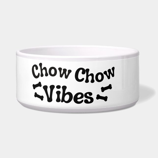 Chow Chow Vibes Ceramic Dog Bowl (Left)