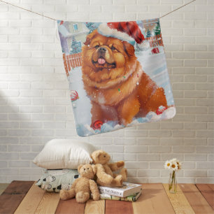 Chow Chow Winter Wonderland Christmas Joy  Baby Blanket