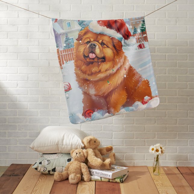Chow Chow Winter Wonderland Christmas Joy  Baby Blanket (In Situ)