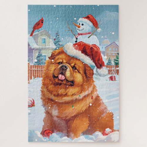 Chow Chow Winter Wonderland Christmas Joy  Jigsaw Puzzle