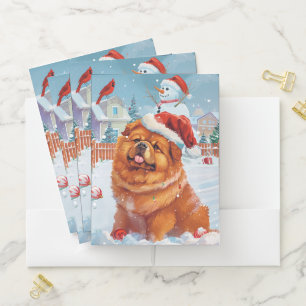 Chow Chow Winter Wonderland Christmas Joy  Pocket Folder
