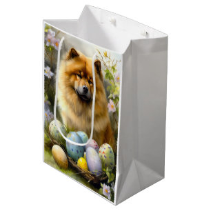 Chow Chow with Easter Eggs Holiday Medium Gift Bag