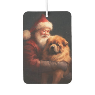 Chow Chow With Santa Claus Festive Christmas Air Freshener