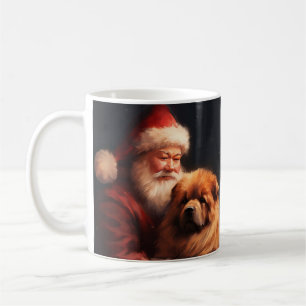 Chow Chow With Santa Claus Festive Christmas Coffee Mug