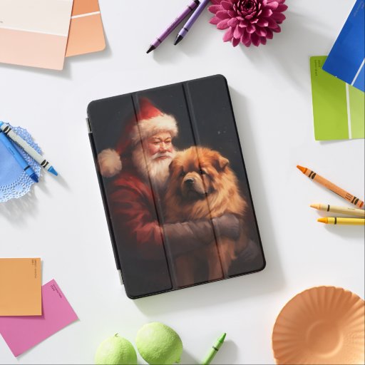 Chow Chow With Santa Claus Festive Christmas  iPad Air Cover