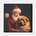Chow Chow With Santa Claus Festive Christmas