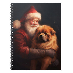 Chow Chow With Santa Claus Festive Christmas Notebook