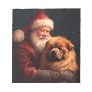 Chow Chow With Santa Claus Festive Christmas  Notepad