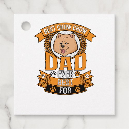 Chow Dad Dog Ever Wreath Paw Prints Favor Tags