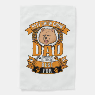 Chow Dad Dog Ever Wreath Paw Prints Garden Flag