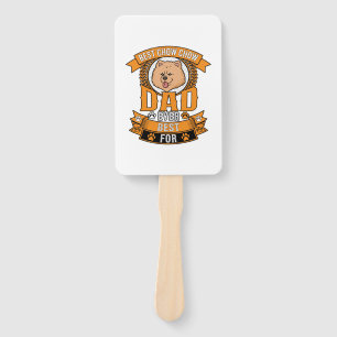 Chow Dad Dog Ever Wreath Paw Prints Hand Fan