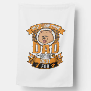 Chow Dad Dog Ever Wreath Paw Prints House Flag