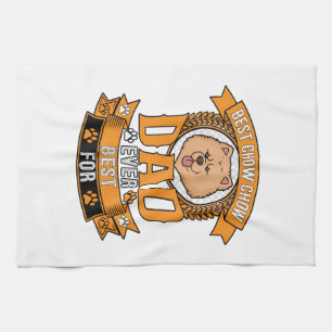 Chow Dad Dog Ever Wreath Paw Prints Kitchen Towel