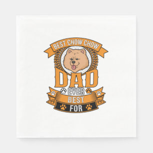 Chow Dad Dog Ever Wreath Paw Prints Napkins
