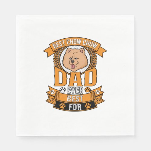 Chow Dad Dog Ever Wreath Paw Prints Napkins