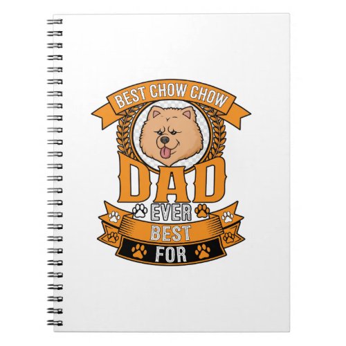 Chow Dad Dog Ever Wreath Paw Prints Notebook