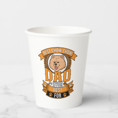 Chow Dad Dog Ever Wreath Paw Prints Paper Cups