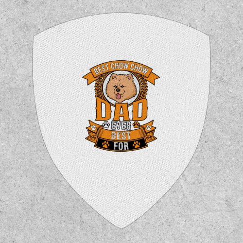 Chow Dad Dog Ever Wreath Paw Prints Patch