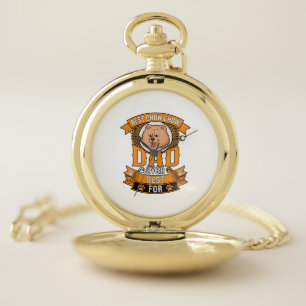 Chow Dad Dog Ever Wreath Paw Prints Pocket Watch
