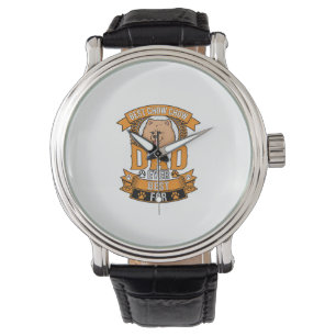 Chow Dad Dog Ever Wreath Paw Prints Watch
