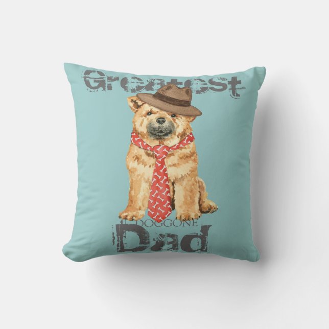 Chow Dad Throw Pillow (Front)