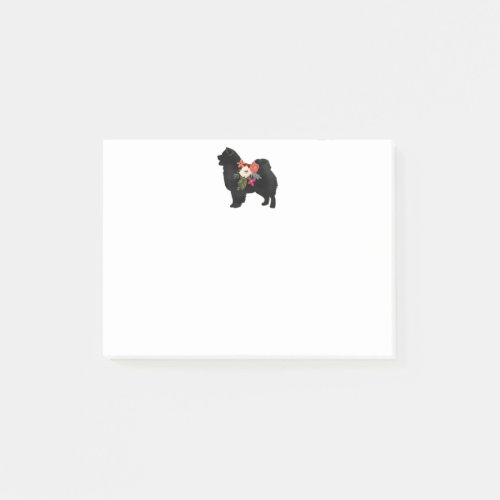 Chow Dog Breed Boho Floral Silhouette Post_it Notes