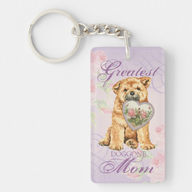 Chow Heart Mom Keychain (Front)