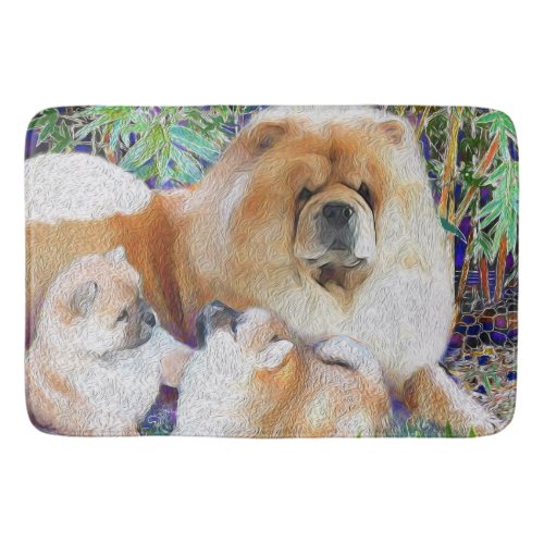 Chow mom and puppies bath matcrate mat