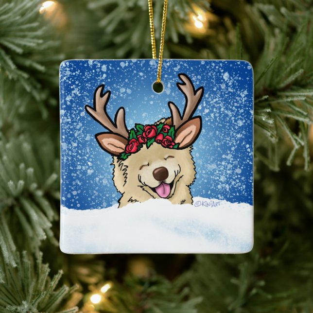 Chow Reindeer Ceramic Ornament (Tree)